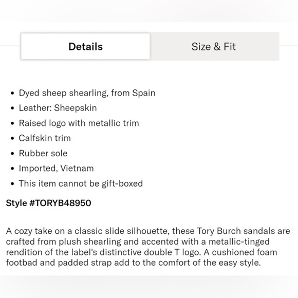 Tory Burch Women's Double T Logo Shearling Slide Sandals shoes Gray Heron Gold - Picture 6 of 6